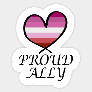 Proud Ally LGBT Gay Pride Month Lesbian Flag Sticker